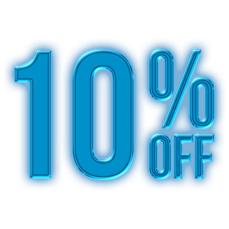 10 Percent Discount Offers Tag with LED Sign  Style Designの写真素材