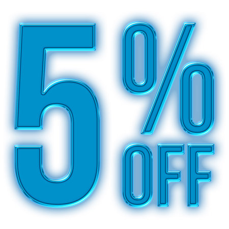 5 Percent Discount Offers Tag with LED Sign  Style Designの写真素材