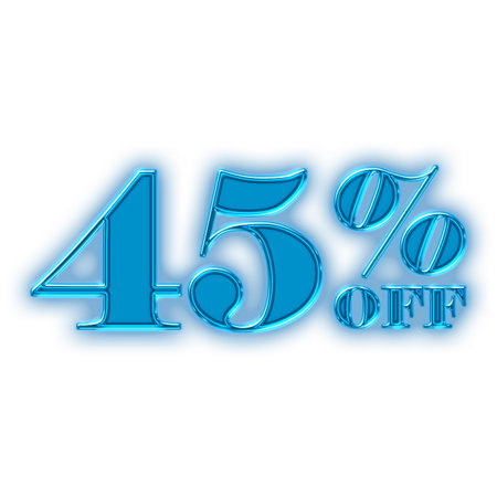 45 Percent Discount Offers Tag with LED Sign  Style Designの写真素材