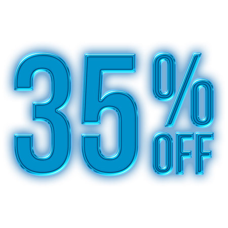 35 Percent Discount Offers Tag with LED Sign  Style Designの写真素材