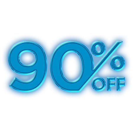 90 Percent Discount Offers Tag with LED Sign  Style Designの写真素材