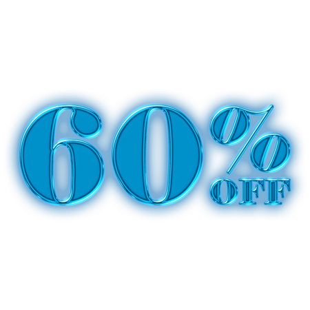 60 Percent Discount Offers Tag with LED Sign  Style Designの写真素材