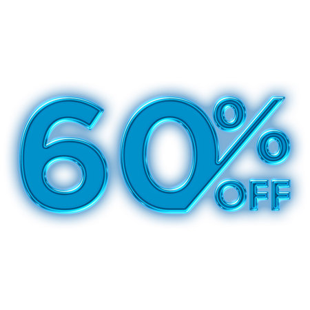 60 Percent Discount Offers Tag with LED Sign  Style Designの写真素材