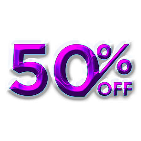 50 Percent Discount Offers Tag with Liquid Designの写真素材