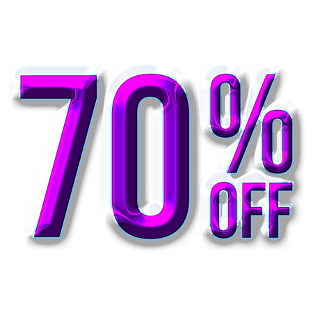 70 Percent Discount Offers Tag with Liquid Designの写真素材