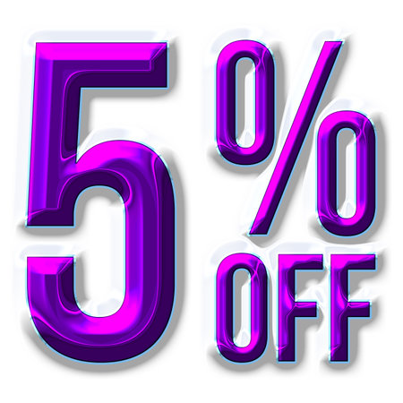 5 Percent Discount Offers Tag with Liquid Designの写真素材