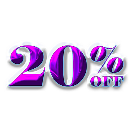 20 Percent Discount Offers Tag with Liquid Designの写真素材