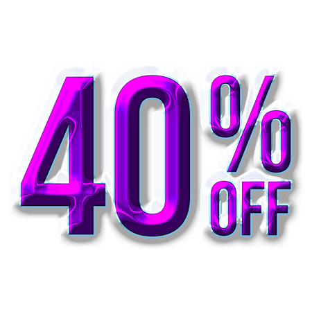 40 Percent Discount Offers Tag with Liquid Designの写真素材