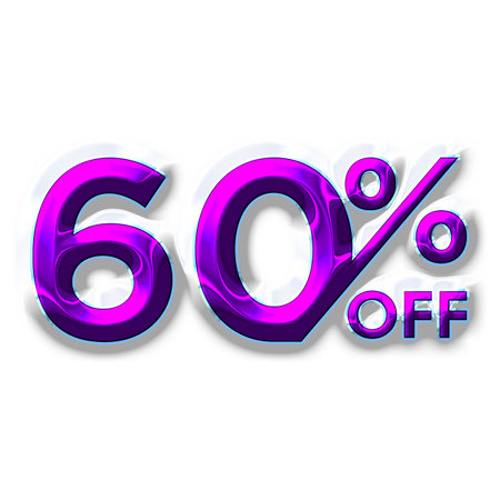60 Percent Discount Offers Tag with Liquid Designの写真素材