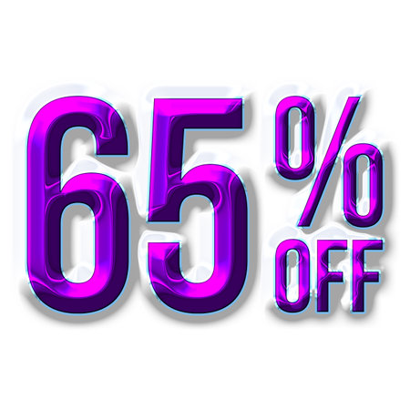 65 Percent Discount Offers Tag with Liquid Design