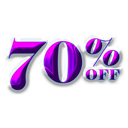 70 Percent Discount Offers Tag with Liquid Design