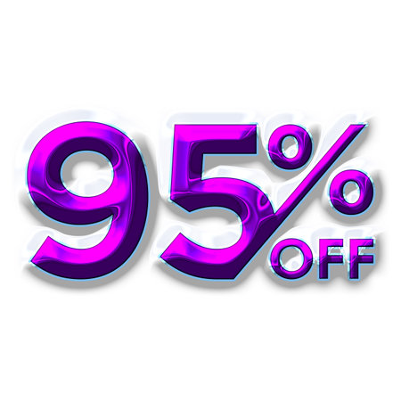 95 Percent Discount Offers Tag with Liquid Design
