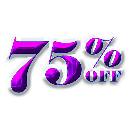 75 Percent Discount Offers Tag with Liquid Design