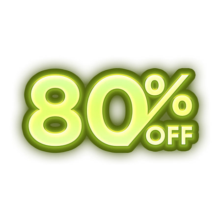 Percent Discount Offers Tag with Green Embossed Design