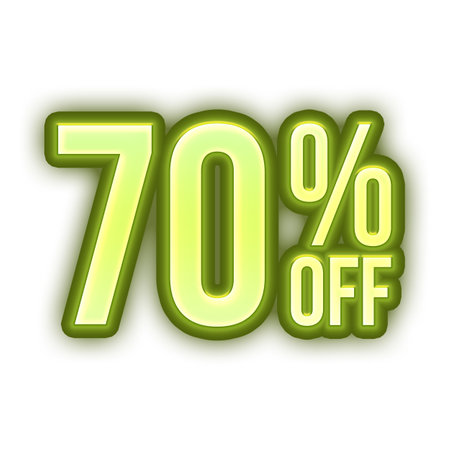 85 Percent Discount Offers Tag with Green Embossed Design