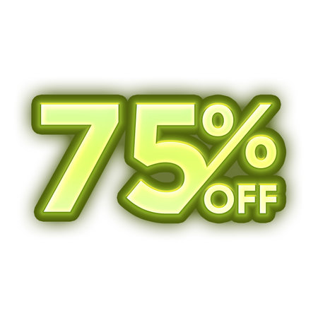 25 Percent Discount Offers Tag with Green Embossed Design