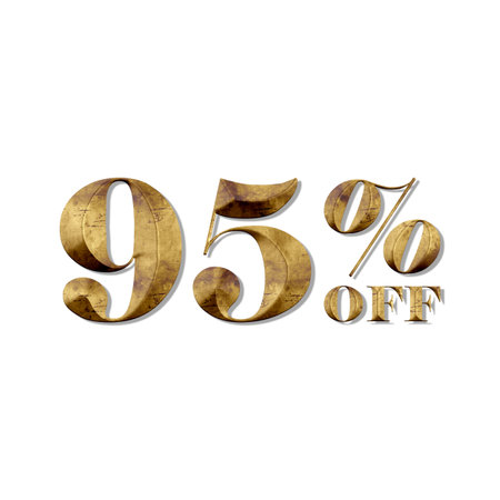 95% Discount Offers Tag with Brass Design