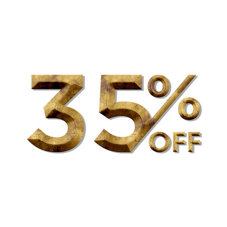 35 Percent Discount Offers Tag with Brass Design