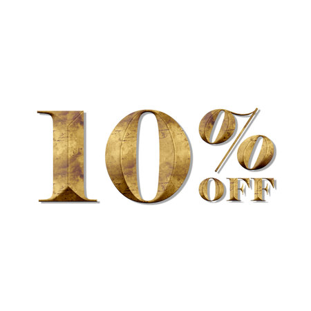 40 Percent Discount Offers Tag with  Brass  Design