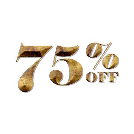 55 Percent Discount Offers Tag with  Brass  Designの写真素材