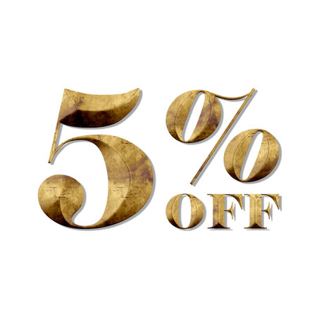 35 Percent Discount Offers Tag with  Brass  Designの写真素材