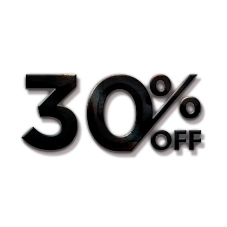 100 Percent Discount Offers Tag with Iron Text  Designの写真素材