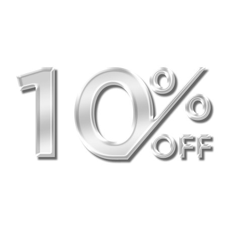 10 Percent Discount Offers Tag with Steel  Designの写真素材