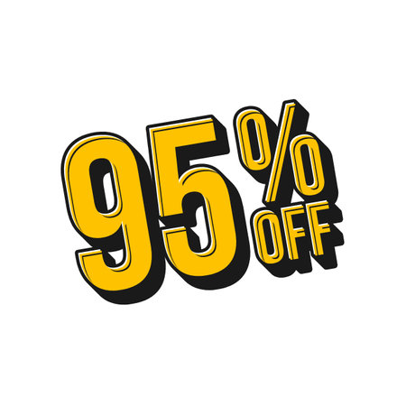 95 Percent Discount Offers Tag with Bold Design