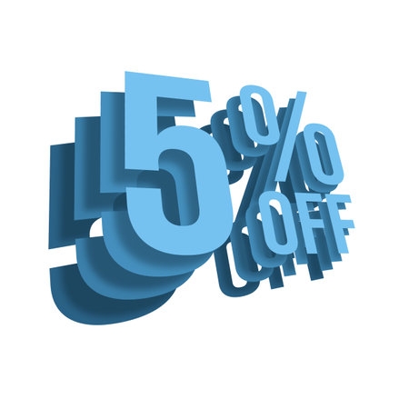65 Percent Discount Offers Tag with Falling Paper Design