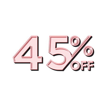 15 Percent Discount Offers Tag with Pink Retro  Design