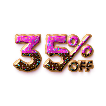 15 Percent Discount Offers Tag with Donuts  Design