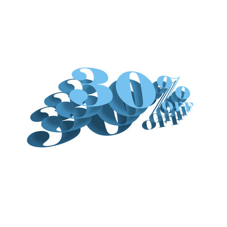 45 Percent Discount Offers Tag with Falling Paper Design