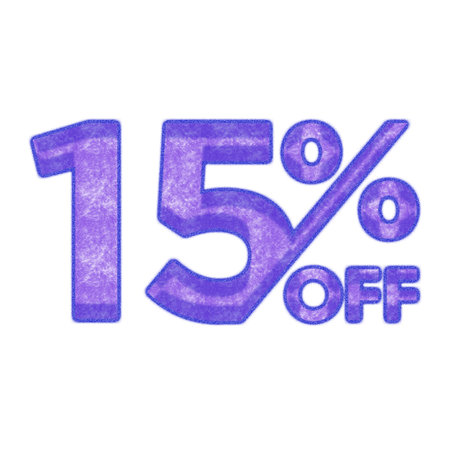 15 Percent Discount Offers Tag with Chalk Style Designの写真素材