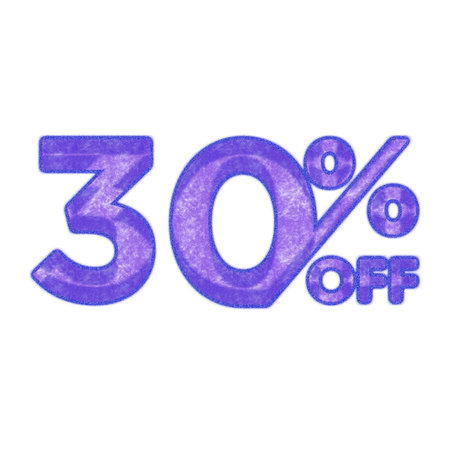 30 Percent Discount Offers Tag with Chalk Style Design