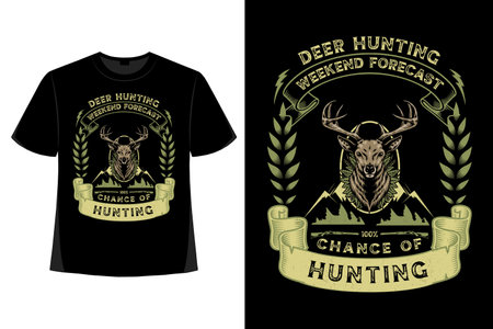 Hunting t shirt design vector, Hunt t shirt design, hunting t shirt ,deer hunting vector, outdoor hunting t shirt design, Graphic prints set with Deer skull, Shotgun, target.のイラスト素材