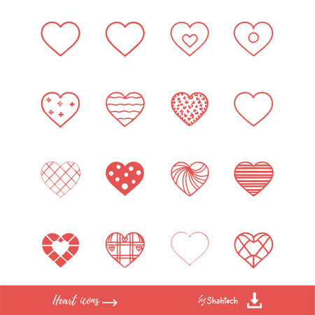 Set of heart icons for your design. Vector illustration. Eps 10のイラスト素材