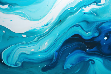 Blue and white abstract background. Liquid marble pattern. Fluid painting.の素材