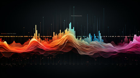 Abstract colorful background with sound wave.の素材