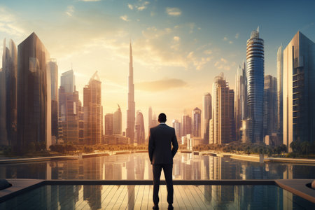 Businessman Looking at the Skylineの素材