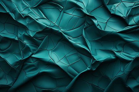 Blue crumpled paper background. 3d rendering, 3d illustration.の素材