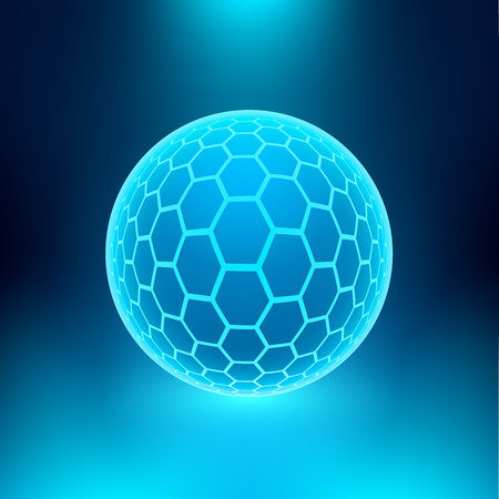 Vector Illustration Abstract Hexagon Sphereのイラスト素材
