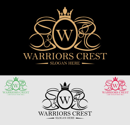 Premium Royal and Luxury Crest Logo Design. Suitable for Spa, beauty Center, Real Estate, Hotel, Resort, House logoのイラスト素材