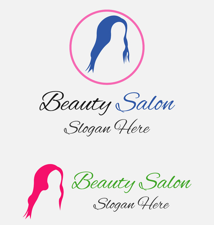 Beauty Female Face Logo Design.Cosmetic salon logo design. Creative Woman Face Vector. Hair Salon Logo.のイラスト素材