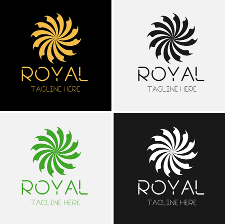 Royal Luxurious Flower Logosのイラスト素材