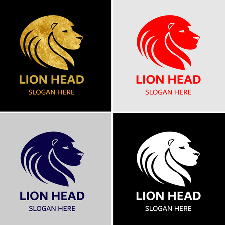 Lion Head Vector Logoのイラスト素材