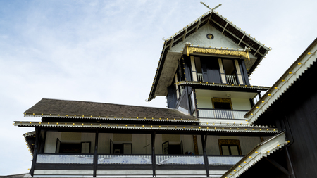 NEGERI SEMBILAN, MALAYSIA - CIRCA JANUARY 2015. Old wooden sultan palace Sri Menanti in Negeri Sembilan, Malaysia.のeditorial素材