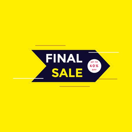 Final sale banner, special offer up to 40% off. Vector illustrationのイラスト素材