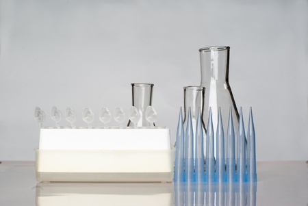 Set of empty lab equipment.