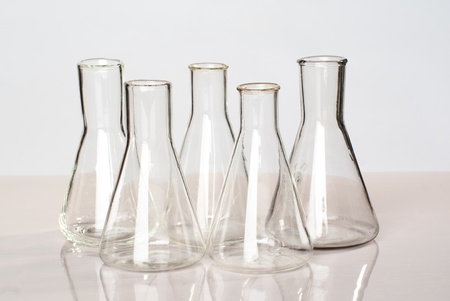 Set of empty laboratory flasks.の写真素材