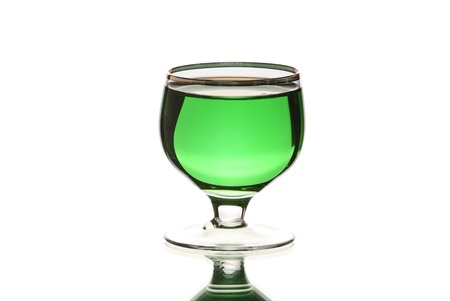 Glasses with alcohol. White background. Studio shot.の写真素材